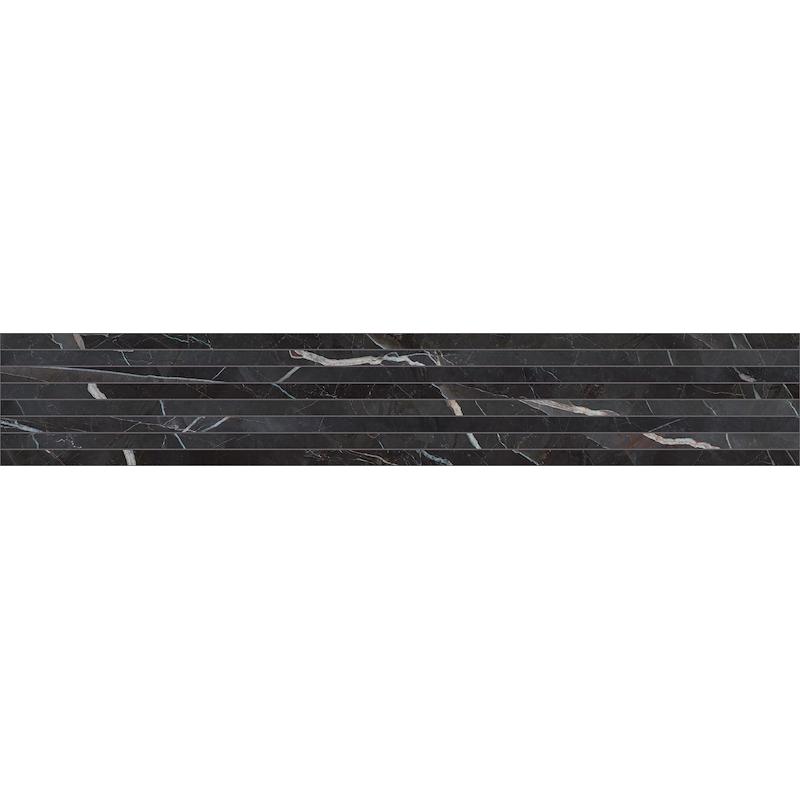 ITALGRANITI CHARM EXPERIENCE Listello Tratto Calacatta Black 120x20 cm 6 mm Geläppt
